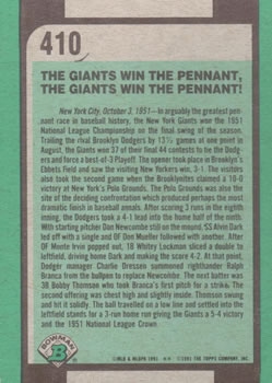 The Shot Heard ’Round The World  baseball card collectible - Main Image 2