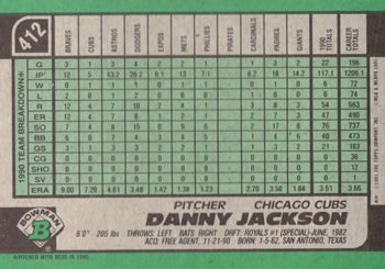 Danny Jackson  baseball card collectible - Main Image 2