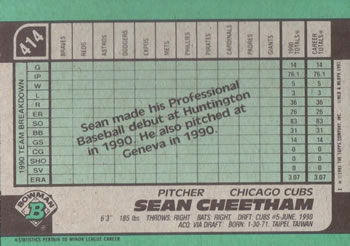 Sean Cheetham  baseball card collectible - Main Image 2