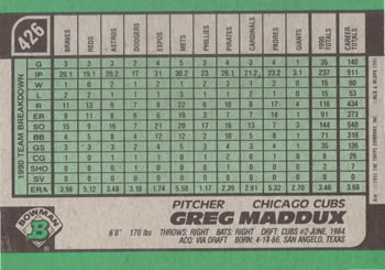 Greg Maddux  baseball card collectible - Main Image 2