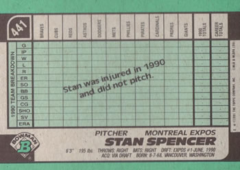 Stan Spencer  baseball card collectible - Main Image 2