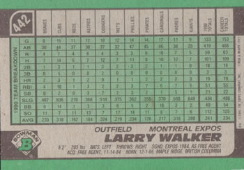 Larry Walker  baseball card collectible - Main Image 2