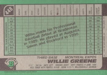 Willie Greene  baseball card collectible - Main Image 2