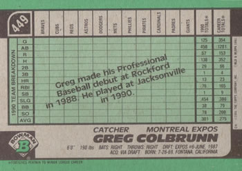 Greg Colbrunn  baseball card collectible - Main Image 2