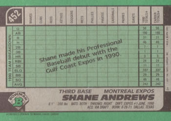 Shane Andrews  baseball card collectible - Main Image 2