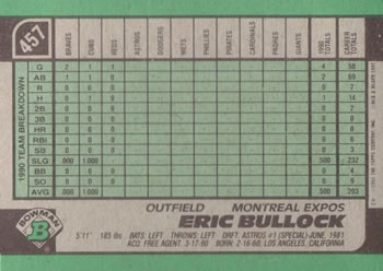 Eric Bullock  baseball card collectible - Main Image 2