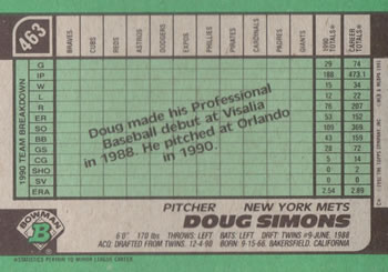 Doug Simons  baseball card collectible - Main Image 2