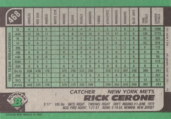 Rick Cerone  baseball card collectible - Main Image 2