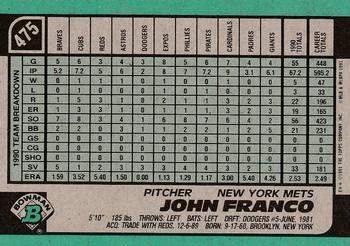 John Franco  baseball card collectible - Main Image 2