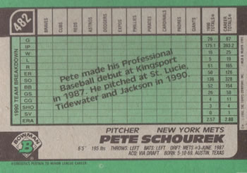 Pete Schourek  baseball card collectible - Main Image 2