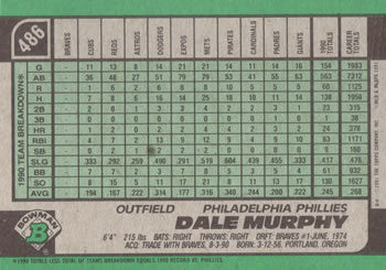 Dale Murphy  baseball card collectible - Main Image 2