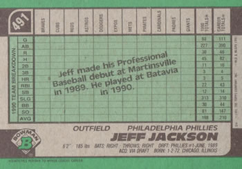 Jeff Jackson  baseball card collectible - Main Image 2