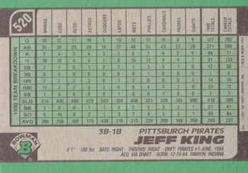 Jeff King  baseball card collectible - Main Image 2