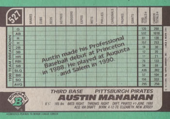 Austin Manahan  baseball card collectible - Main Image 2