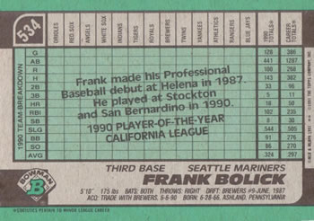 Frank Bolick  baseball card collectible - Main Image 2