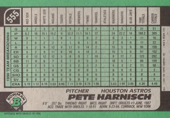 Pete Harnisch  baseball card collectible - Main Image 2