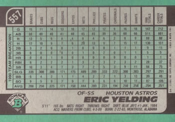 Eric Yelding  baseball card collectible - Main Image 2