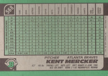 Kent Mercker  baseball card collectible - Main Image 2