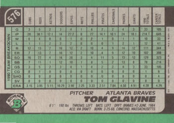 Tom Glavine  baseball card collectible - Main Image 2