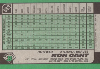 Ron Gant  baseball card collectible - Main Image 2