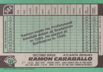 Ramon Caraballo  baseball card collectible - Main Image 2