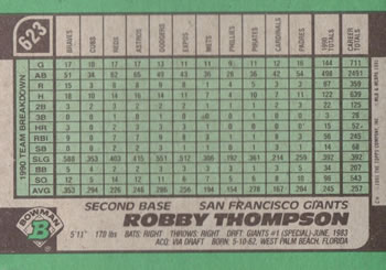 Robby Thompson  baseball card collectible - Main Image 2