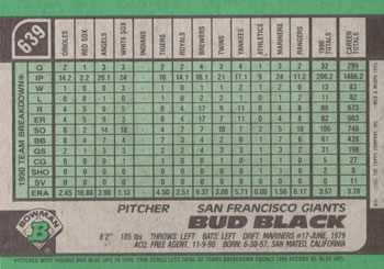 Bud Black  baseball card collectible - Main Image 2