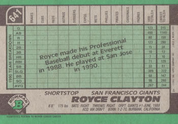 Royce Clayton  baseball card collectible - Main Image 2
