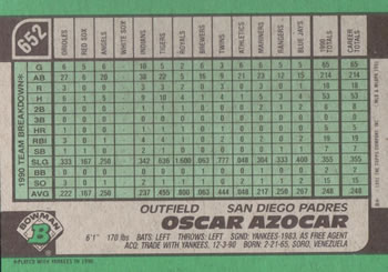 Oscar Azocar  baseball card collectible - Main Image 2