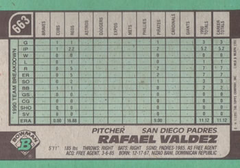 Rafael Valdez  baseball card collectible - Main Image 2