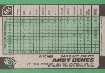 Andy Benes  baseball card collectible - Main Image 2