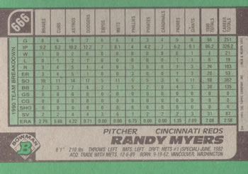 Randy Myers  baseball card collectible - Main Image 2