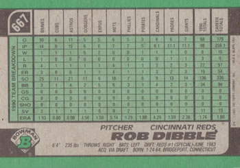 Rob Dibble  baseball card collectible - Main Image 2
