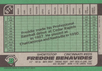 Freddie Benavides  baseball card collectible - Main Image 2