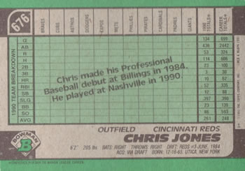 Chris Jones  baseball card collectible - Main Image 2