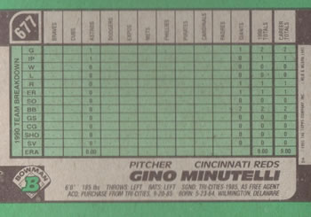 Gino Minutelli  baseball card collectible - Main Image 2