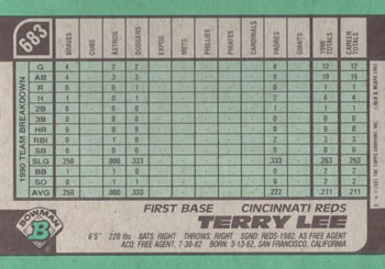 Terry Lee  baseball card collectible - Main Image 2