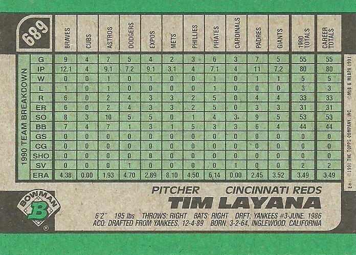 Tim Layana  baseball card collectible - Main Image 2