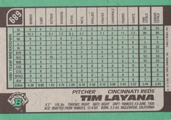 Tim Layana  baseball card collectible - Main Image 2