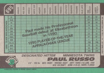 Paul Russo  baseball card collectible - Main Image 2