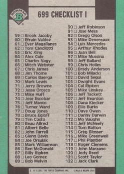 Checklist I: 1-122  baseball card collectible - Main Image 2