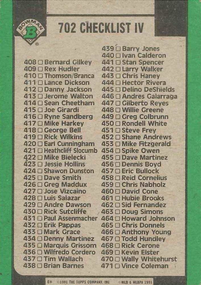 Checklist IV: 367-471  baseball card collectible - Main Image 2