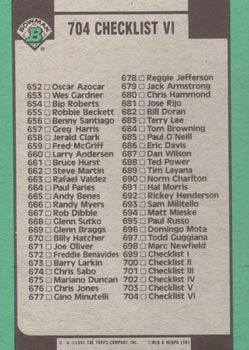 Checklist VI: 594-704  baseball card collectible - Main Image 2