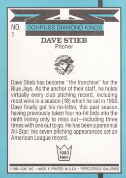 Dave Stieb  baseball card collectible - Main Image 2