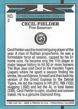Cecil Fielder  baseball card collectible - Main Image 2