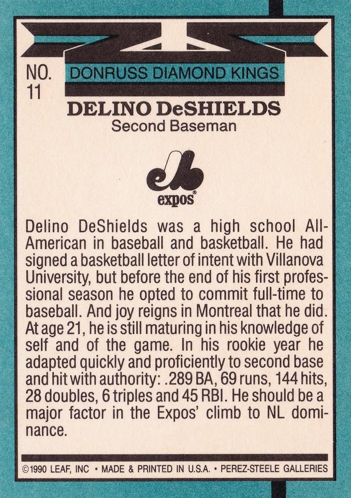 Delino DeShields  baseball card collectible - Main Image 2