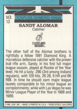 Sandy Alomar  baseball card collectible - Main Image 2