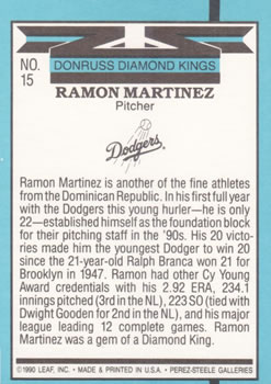 Ramon Martinez  baseball card collectible - Main Image 2