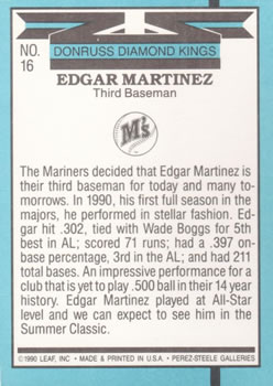Edgar Martinez  baseball card collectible - Main Image 2