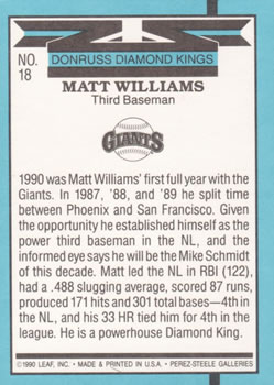 Matt Williams  baseball card collectible - Main Image 2